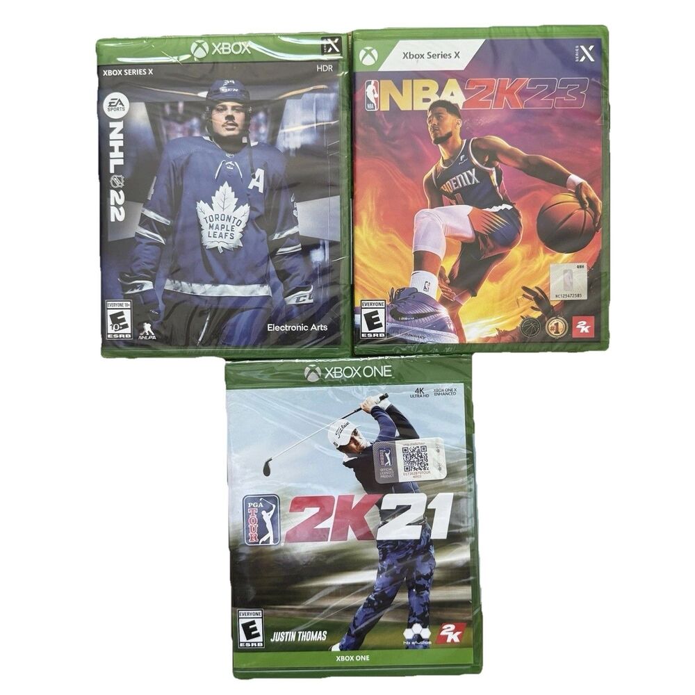 Xbox Series X NHL 22 NBA 2K23 + PGA 2K21 Bundle New Sealed Lot 3 Games